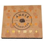 Julekalender med økologiske fyldte chokolader (til 2 pers.) fra Anker Chokolade